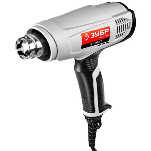 Фен монтажный высокотемпературный Зубр ФТ-1600, насадки 3 шт, 2 режима: 350град/ 350л/мин, 550град  картинка